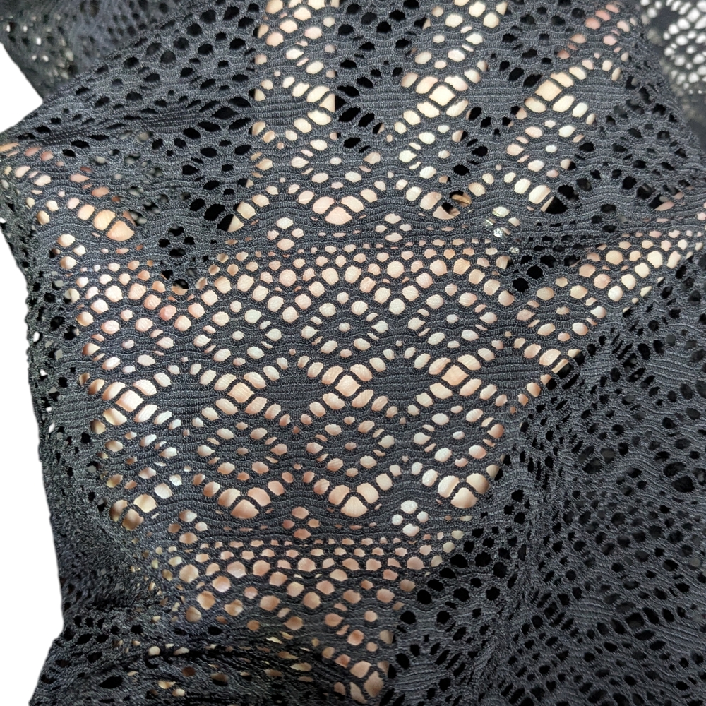 Torrid Size 2 Black Open Knit Lace Kimono Cardigan Swim Cover Up - Picture 9 of 12